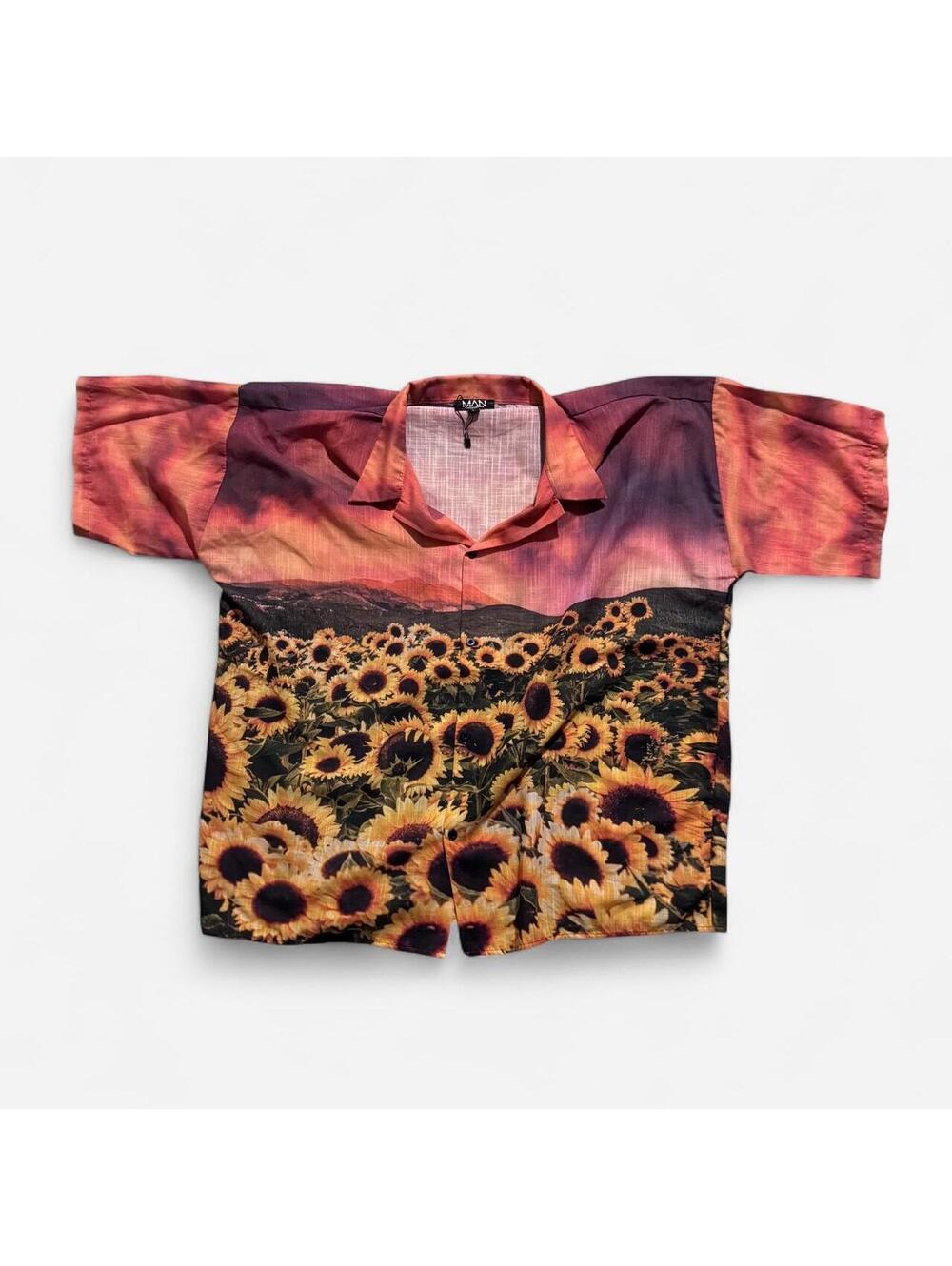 Sunflower field sunset shirt with sunflowers and a sunset sky